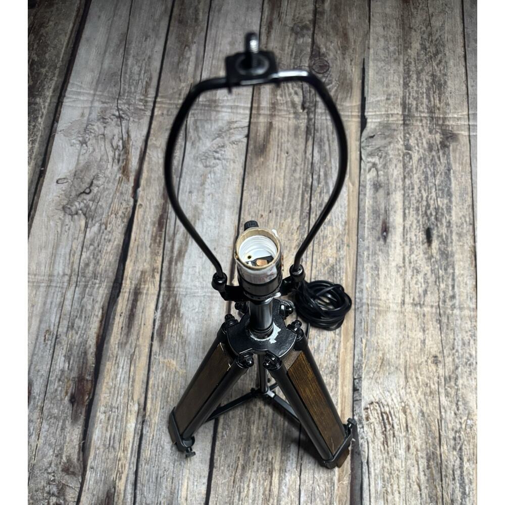Leolyn Tripod Table Lamp Black Brown 3 Way Switch